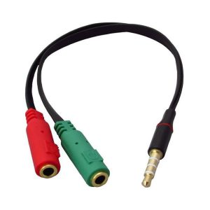 Adaptador MD9 com plug, 2xP2, áudio e fone, para notebook