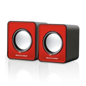 Caixa de som Multilaser 2.0 mini 3W RMS Vermelho - SP197