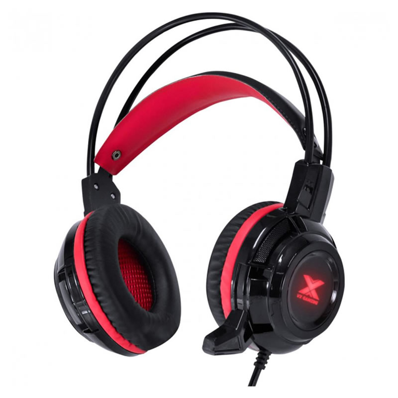 Fone headset VX Gaming Taranis V2 P2 com microfone - Preto e Vermelho - Imagem 2