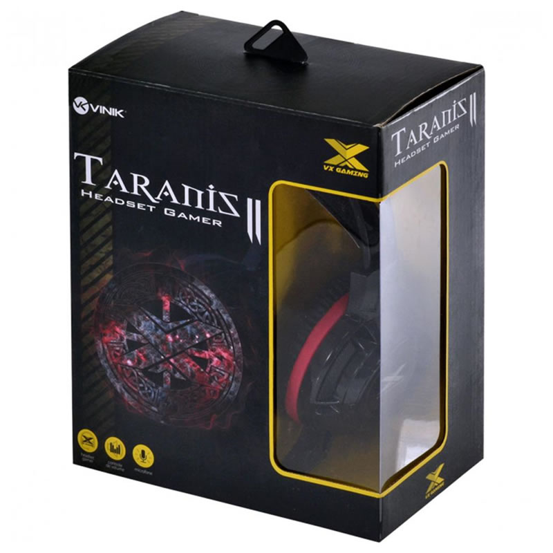 Fone headset VX Gaming Taranis V2 P2 com microfone - Preto e Vermelho - Imagem 5