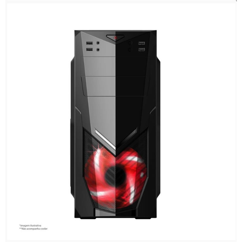 Gabinete gamer Brazilpc suporta até 4 fans lateral acrílico - 7025bb - Imagem 3