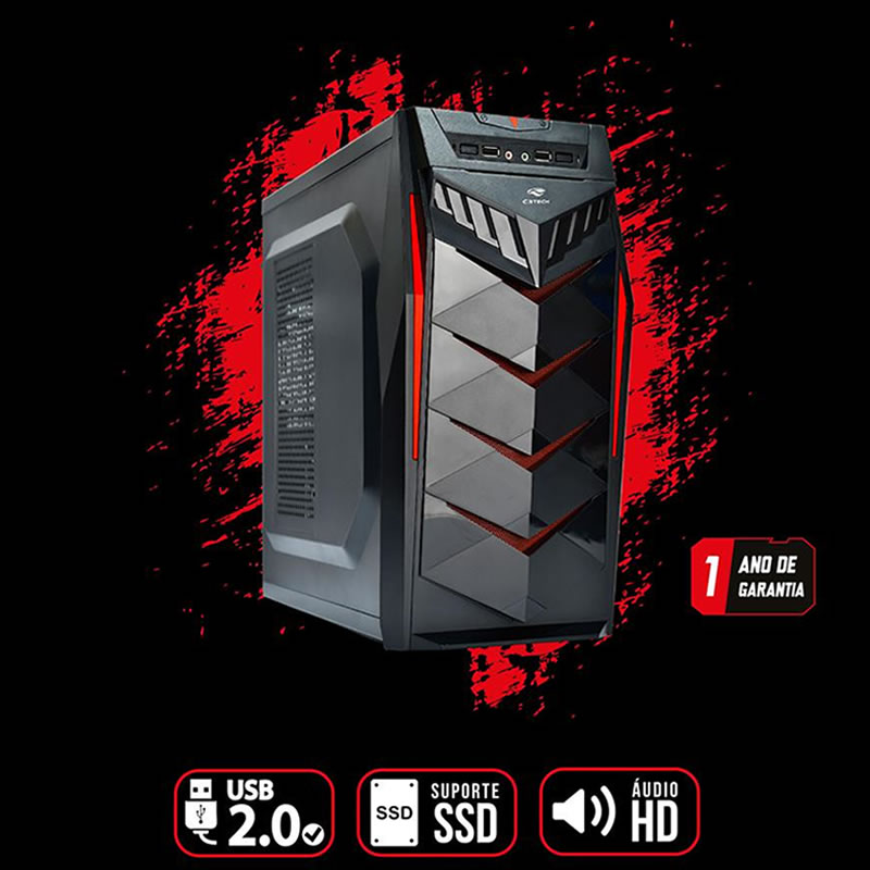 Gabinete gamer C3tech MT-G70 BK sem fonte - Imagem 4