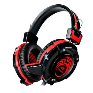 Headset gamer C3Tech Flycatcher, P2 e USB, preto e vermelho - PH-G10BK