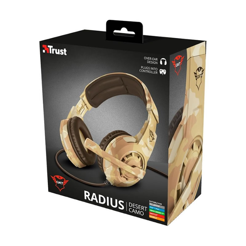 Headset gamer Trust GXT 310D Radius, PS4, Xbox One, Switch, PC, camuflado desert - 22208 - Imagem 5