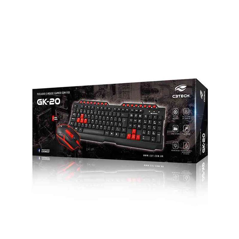 Kit Teclado e Mouse C3Tech GK-20BK ABNT2 1200DPI - Imagem 4