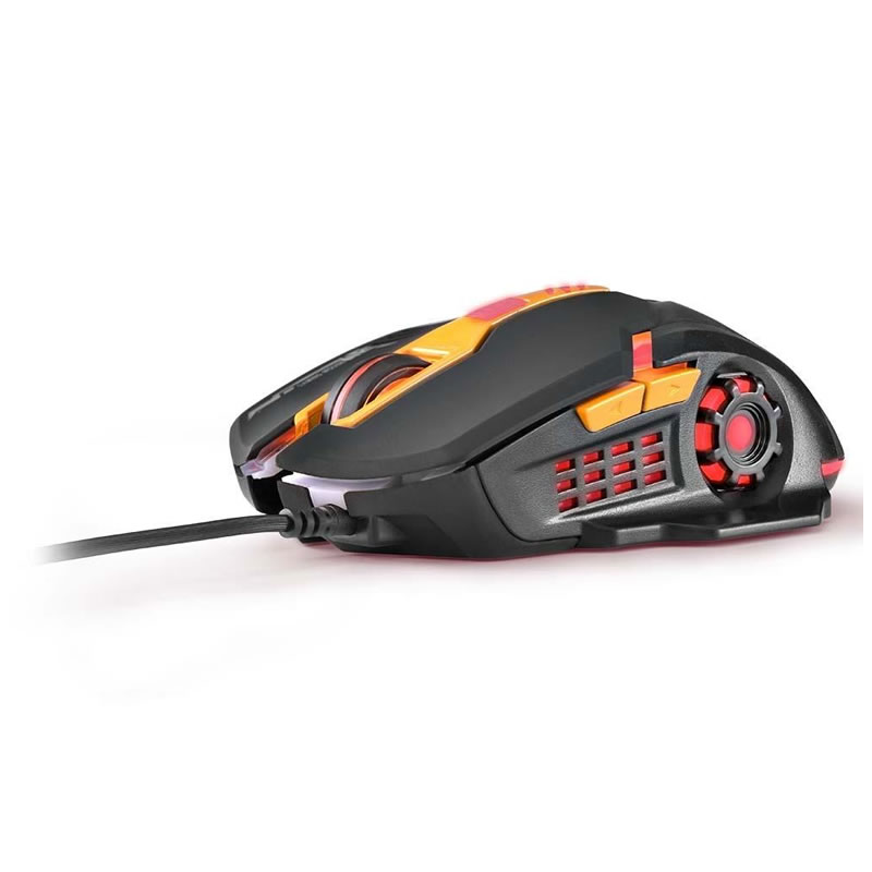 Mouse gamer Multilaser 2400DPI 6 botões preto com laranja - MO270 - Imagem 3
