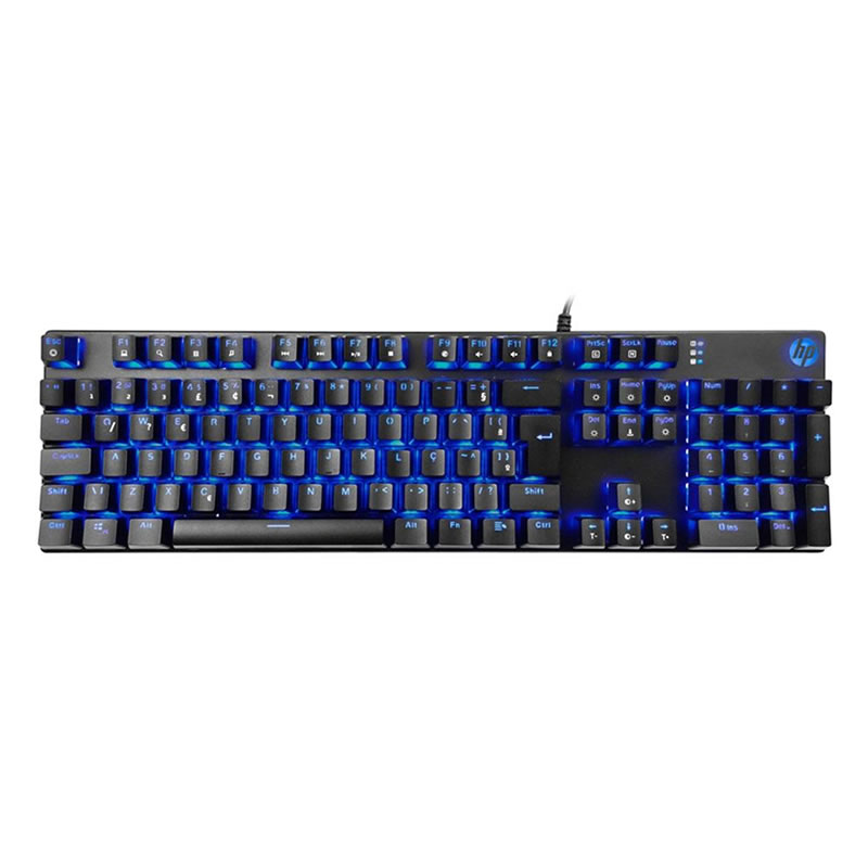 Teclado Mecânico Gamer HP GK400F, LED azul, ABNT2 - 7ZZ93AA#AC4