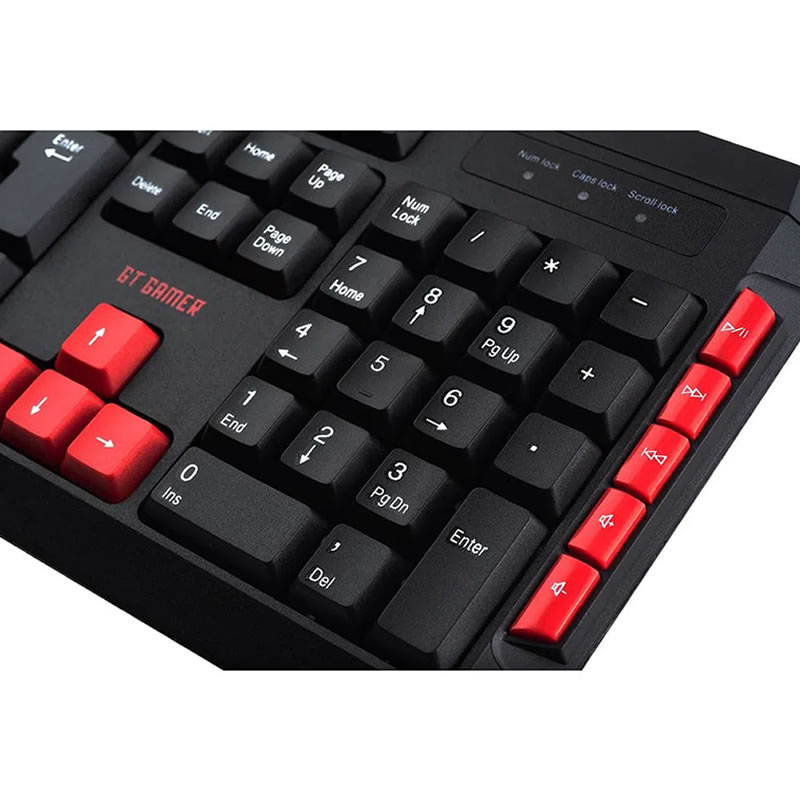 Teclado USB Goldentec GT TGaming Preto/Vermelho - Imagem 2