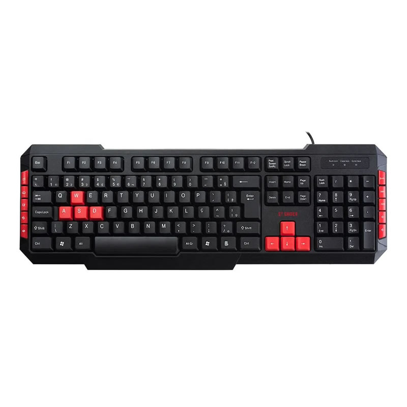 Teclado USB Goldentec GT TGaming Preto/Vermelho