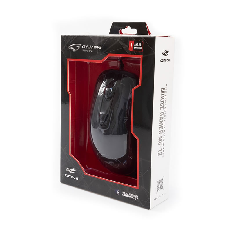 Mouse gamer C3Tech MG-12BK - 2400 DPI - 4 botões - LED multicores - Imagem 4
