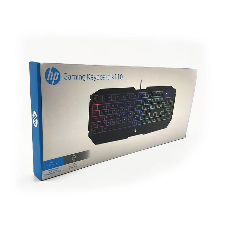 Teclado USB Gamer K110 LED Preto HP - Imagem 3