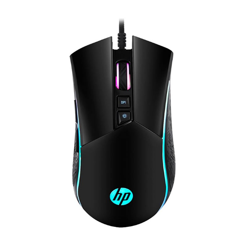 Mouse gamer USB M220 4800DPI RGB preto HP