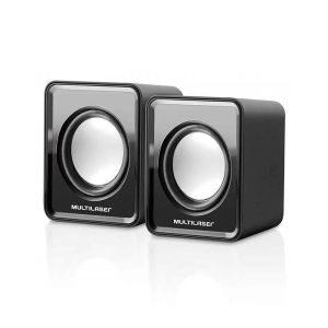 Caixas de Som 2.0 3w Rms Alimentação Usb Conexão P2 Controle de Volume Som Estéreo Preto - SP144