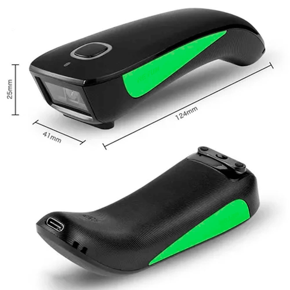 Leitor Código De Barras Netum C740, Bluetooth E USB, Preto Com Verde - Imagem 2
