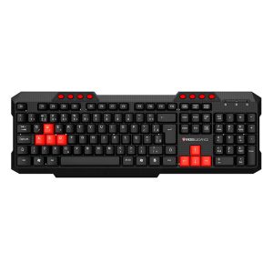 Teclado Com Fio Kross Multimídia Elegance, USB, ABNT2 - KE-K103V3 Preto/Vermelho