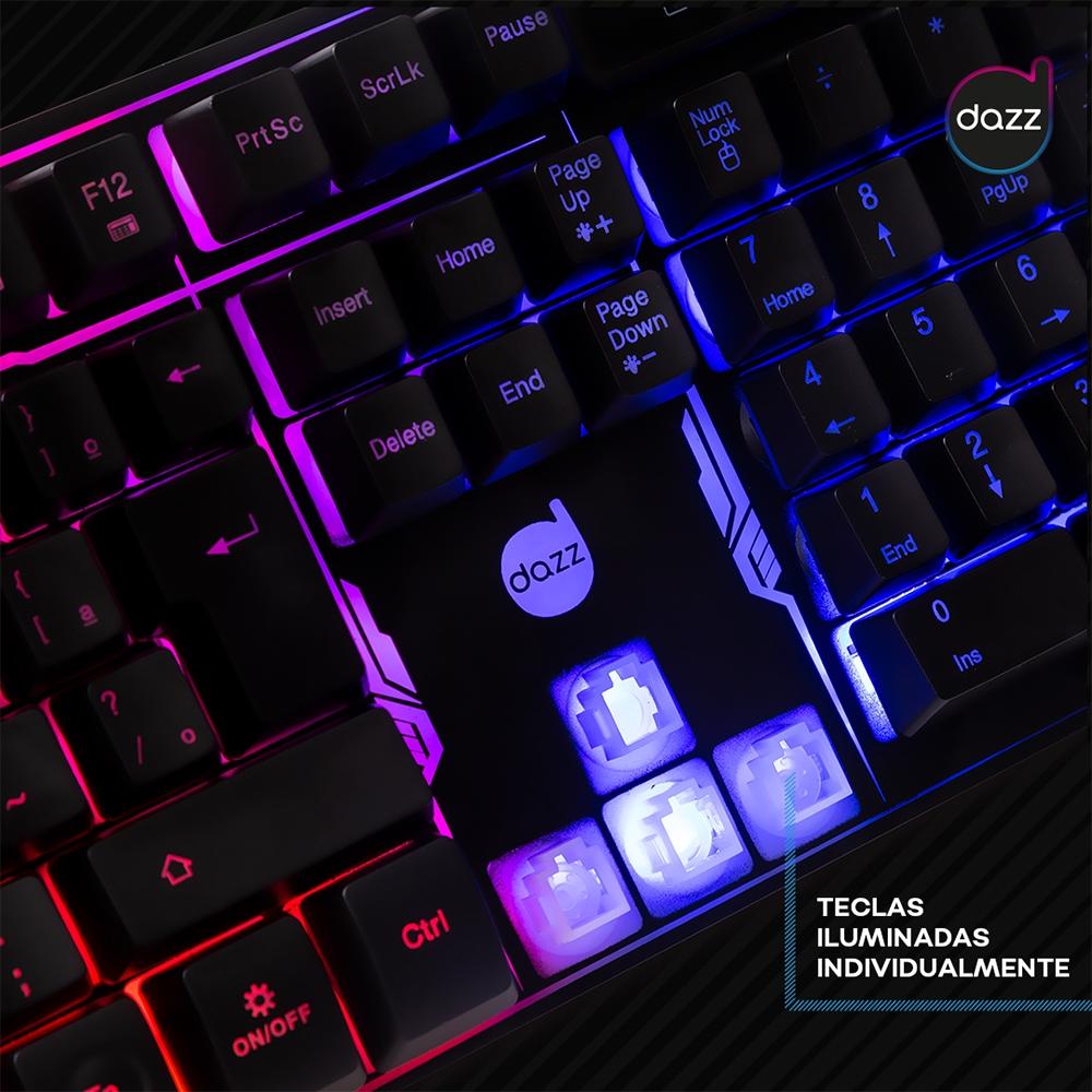 Teclado Gamer Dazz Rapid Fire Revolution, LED Rainbow, Anti-Ghosting, ABNT2 - 625203 - Imagem 3