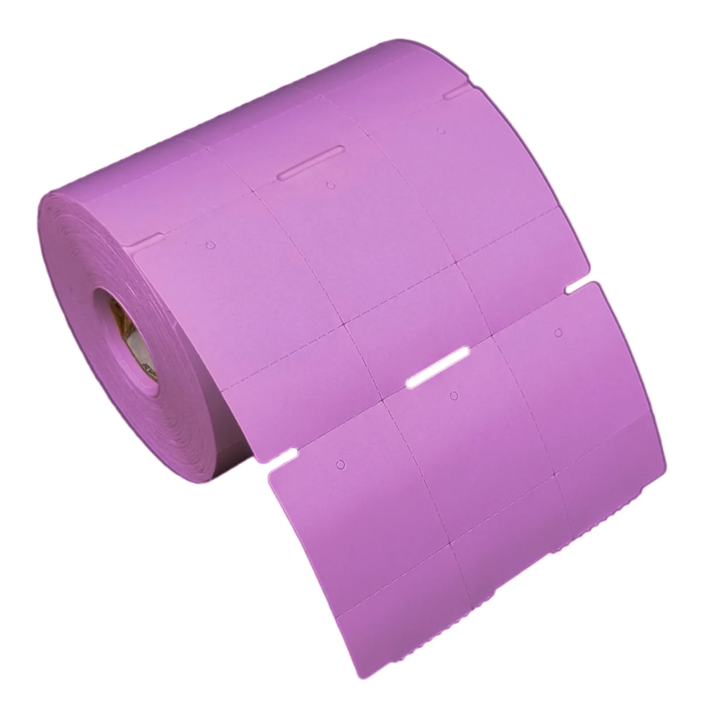 Etiqueta Tag Roupa 35x60mm Lilas 3 Col 1 Picote Couche P Ribbon Rolo C1500 E 30m