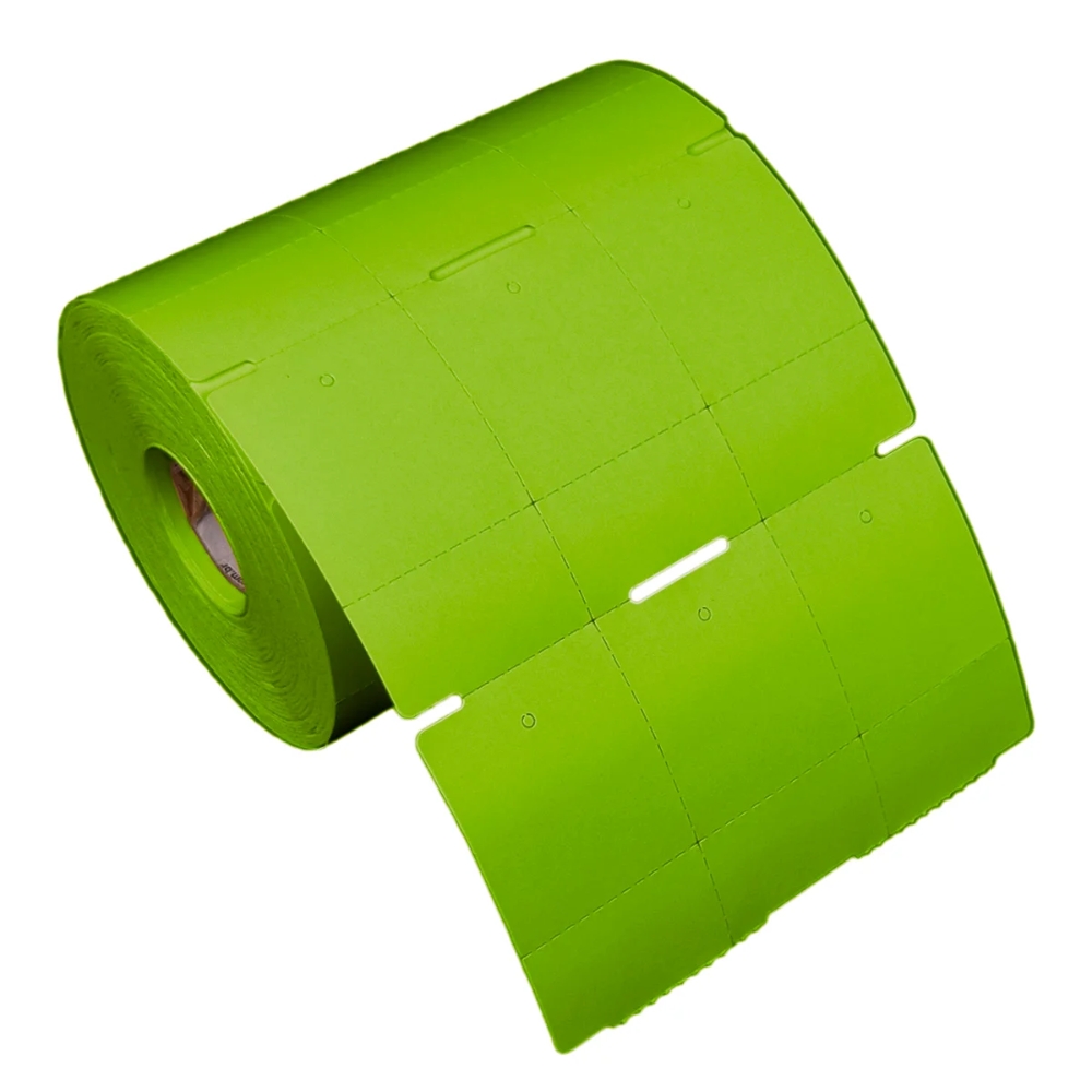 Etiqueta Tag Roupa 35x60mm Verde 3 Col 1 Picote Couche P Ribbon Rolo C1500 E 30m