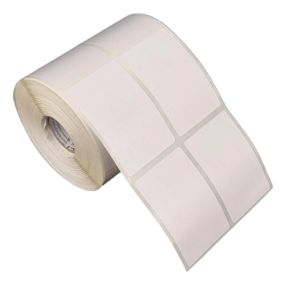 Etiqueta Tag Roupa 40x60mm Branca 2 Col 1 Picote Couche P Ribbon Rolo C 30m