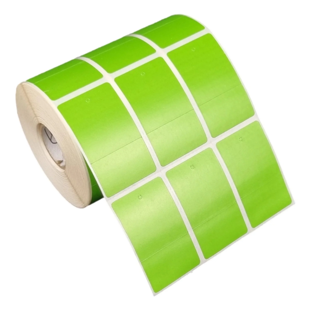 Etiqueta Tag Roupa 33x55mm Verde 3 Col 1 Picote Couche P Ribbon Rolo C1551 E 30m