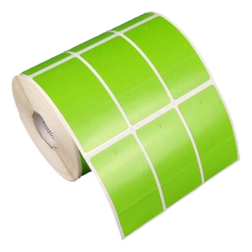 Etiqueta Tag Roupa 33x60mm Verde 3 Col 1 Picote Couche P Ribbon Rolo C1428 E 30m