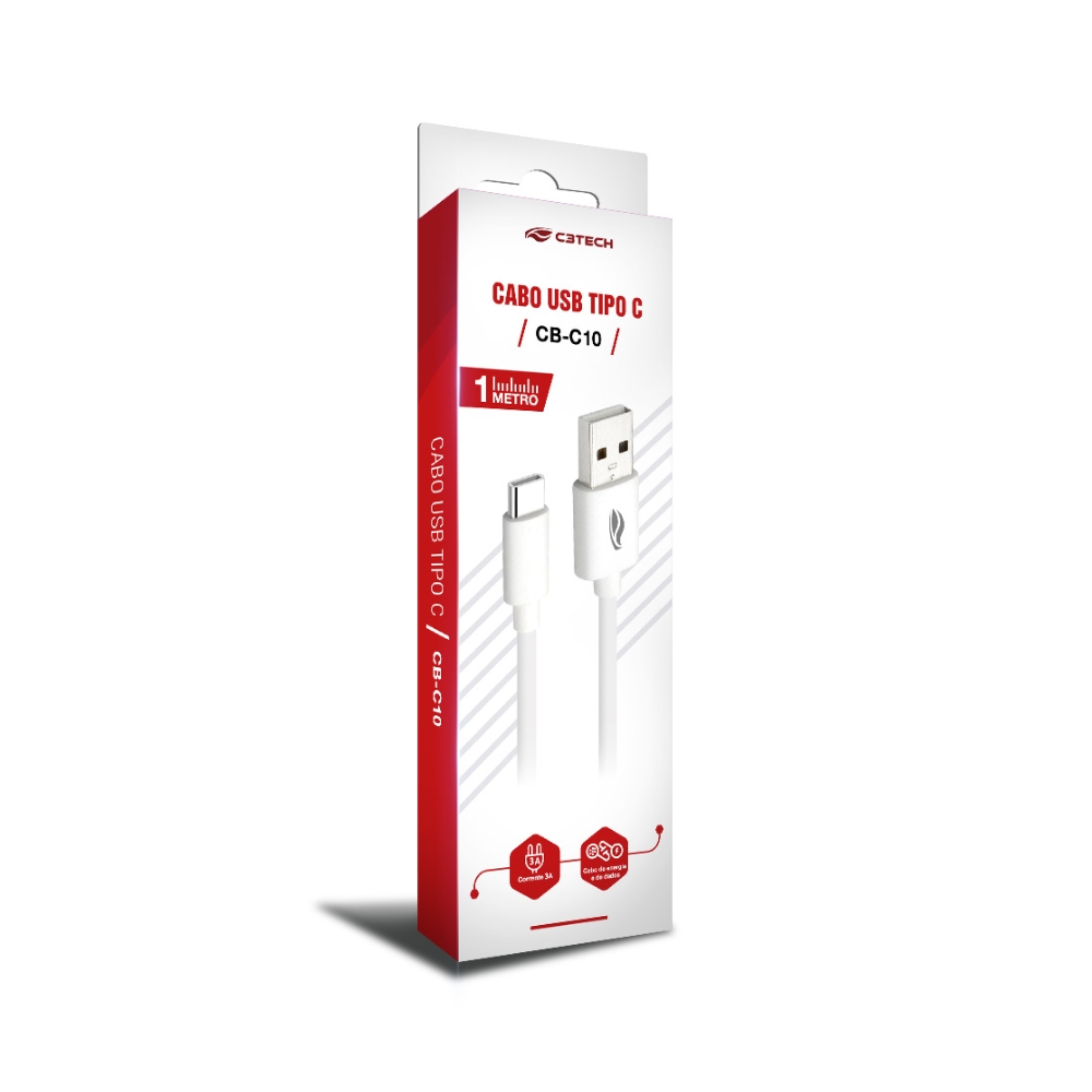 Cabo Usb-usb C 1m 3a Cb-c10wh C3tech
