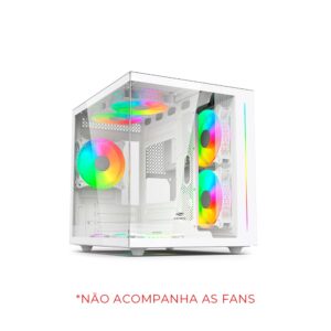 Gabinete C3tech Gaming Aquarius Mt-g810wh, Mini Tower, Micro Atx, Lateral Em Vidro, Branco