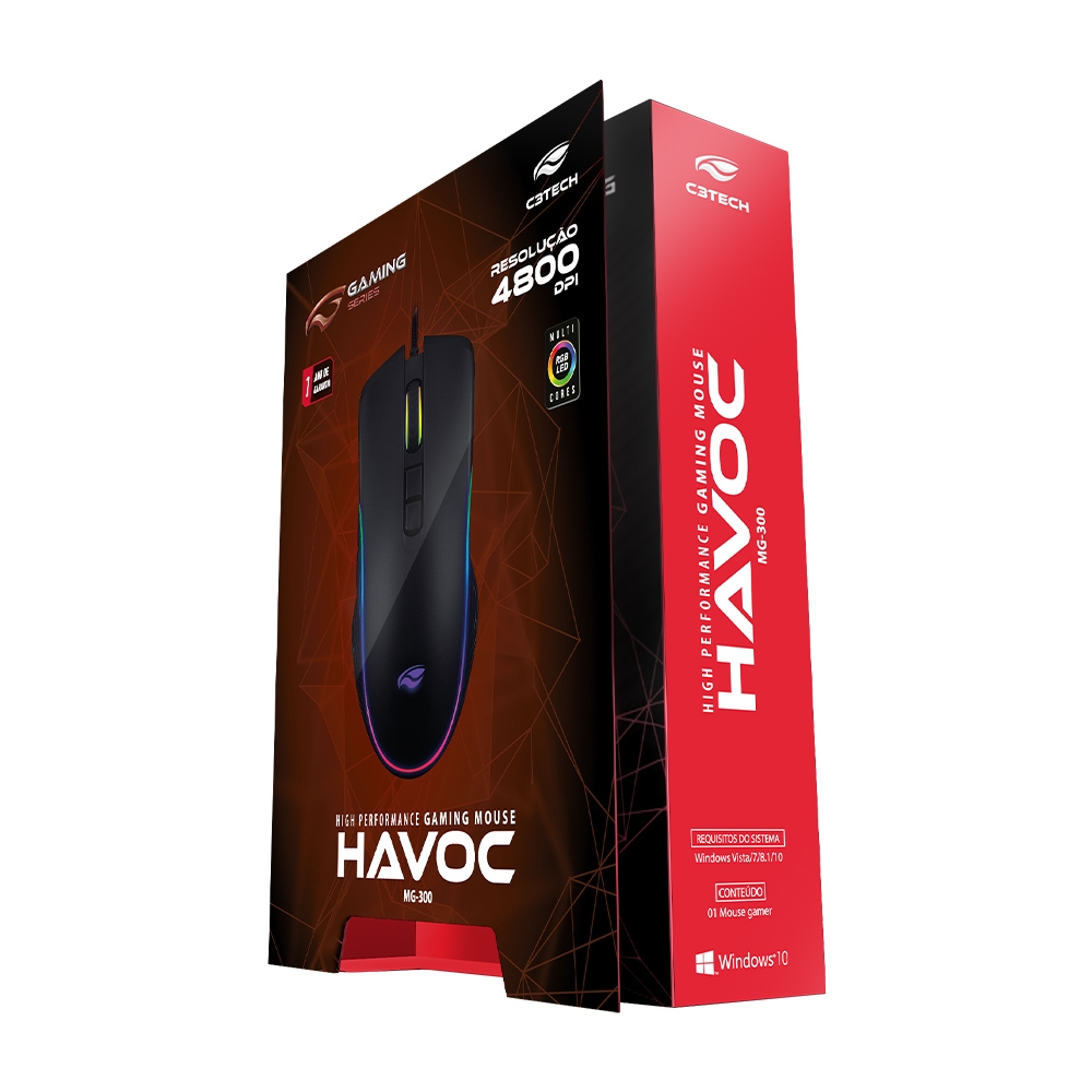 Mouse Gamer C3tech Usb Havoc Preto - Mg-300bk