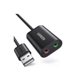 Adaptador De Áudio Ugreen Usb 2.0 Para P2 - Us205 Preto