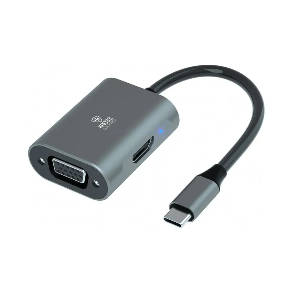 Adaptador Kross 2 Em 1 Tipo C Para Hdmi/vga - Ke-uct205
