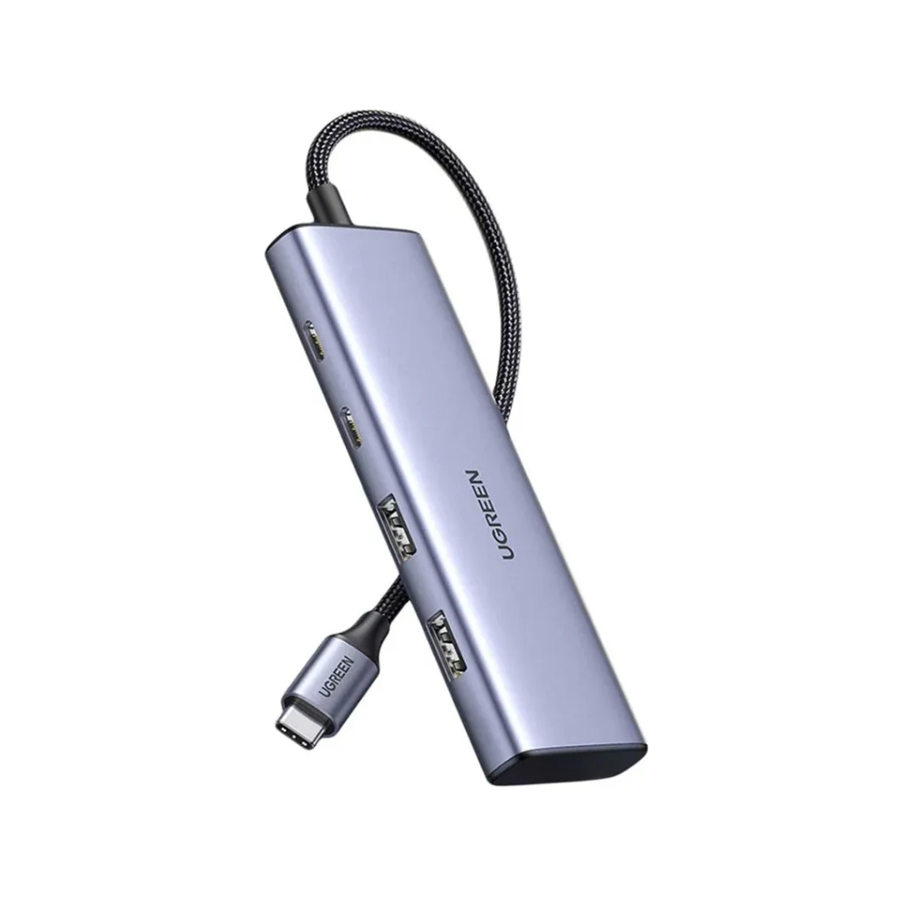 Hub Ugreen Usb-c 3.0 Para 2 Usb-c / 2 Usb-a Portas - Cm473 Prata/preto