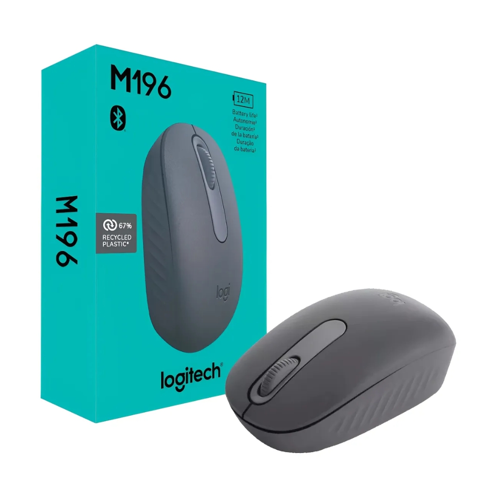 Mouse Sem Fio Logitech M196 Bluetooth - Grafite